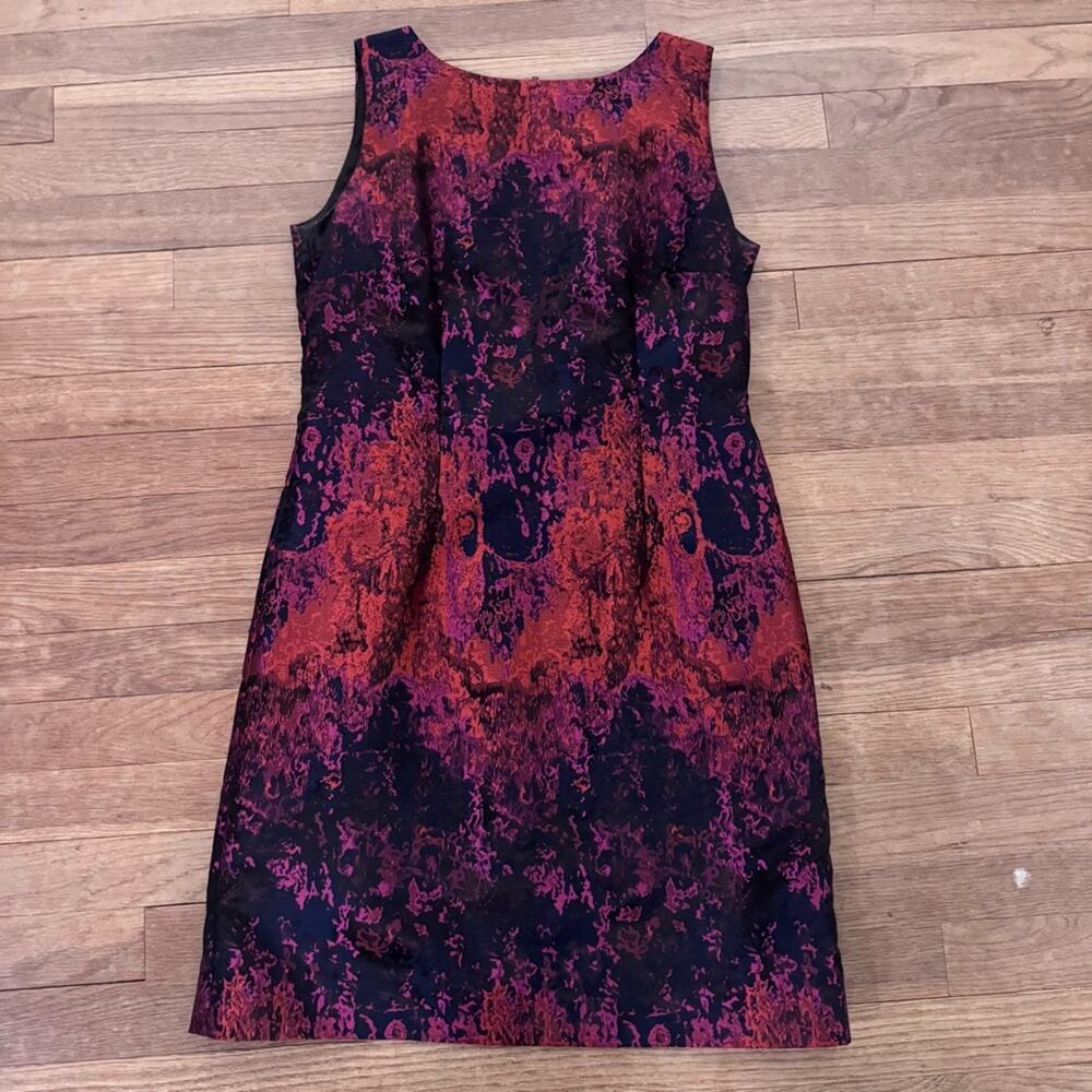 Mario Serrani Italy red black sleeveless mini shift dress size 6 b72